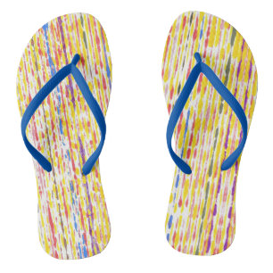 Colorful Raindrops Rainbow Stripes FlipFlops