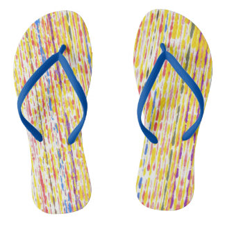 Colorful Raindrops Rainbow Stripes FlipFlops