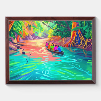 Colorful Rainforest River Safari Award Plaque