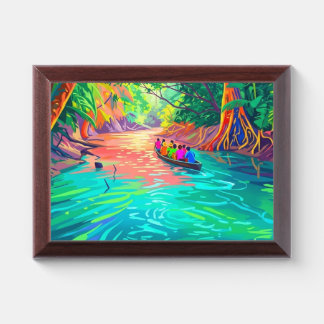 Colorful Rainforest River Safari Award Plaque