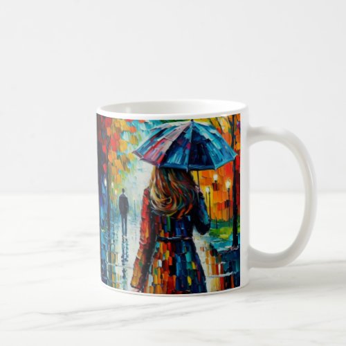 Colorful Rainy Evening Stroll _ Park Ambiance Coffee Mug