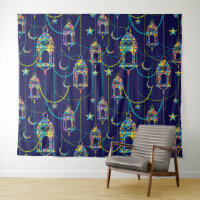 Colorful Ramadan symbols pattern