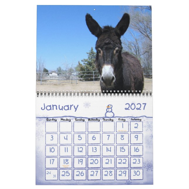 Colorful Ranch Animals Calendar (Jan 2027)