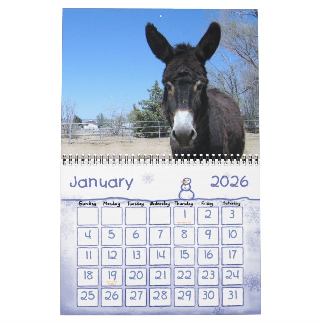 Colorful Ranch Animals Calendar (Jan 2026)
