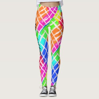 Colorful random checks cute custoomizable leggings