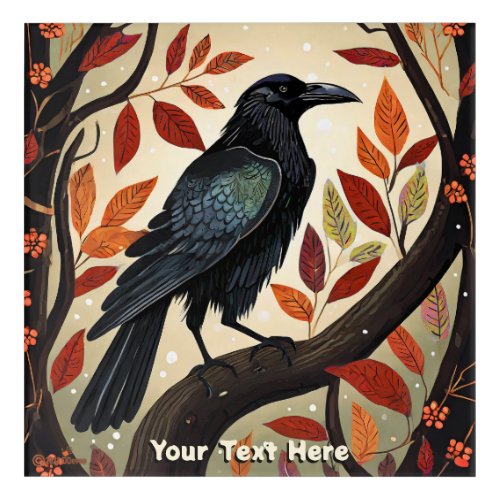 Colorful Raven Perched in a Tree Acrylic Print