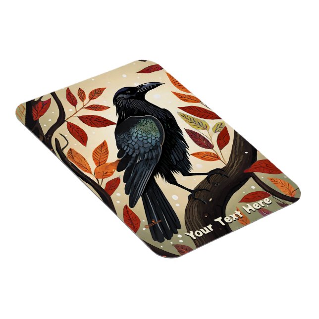 Colorful Raven Perched in a Tree Magnet (Right Side)