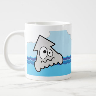 Colorful Raw Squid Illustrated Giant Coffee Mug