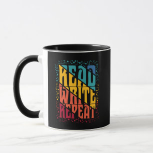 Colorful Read Write Repeat Mug