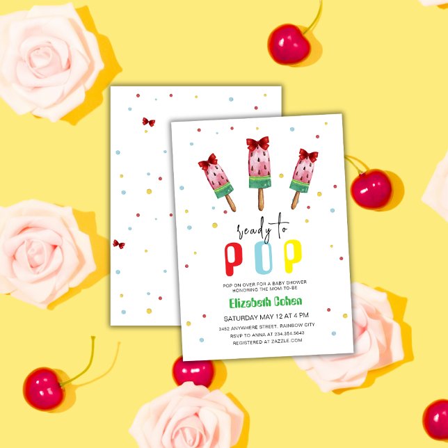 Colorful Ready To Pop Ice Cream Baby Shower Invitation (Colorful Ready To Pop Ice Cream Baby Shower Invitation)