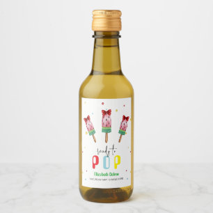 Colorful Ready To Pop Ice Cream Baby Shower Wine Label