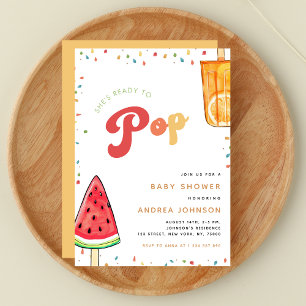 Colorful Ready to Pop Popsicle Summer Baby Shower Invitation