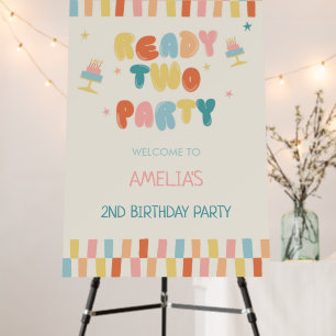 Colorful Ready Two Party 2nd Birthday Welcome Sign