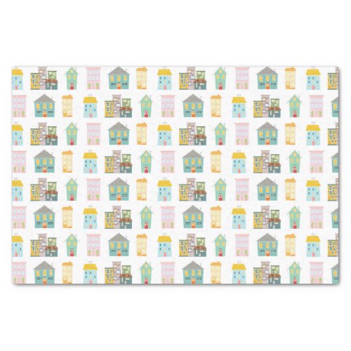 Colorful Real Estate Houses Tissue Paper