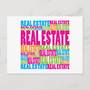 Colorful Real Estate Postcard