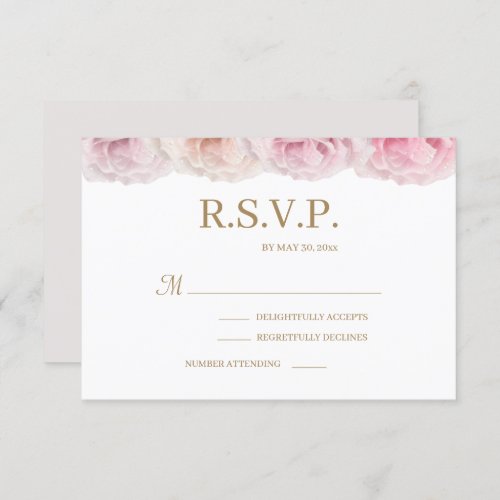 Colorful Real Roses Elegant Floral Wedding RSVP Invitation