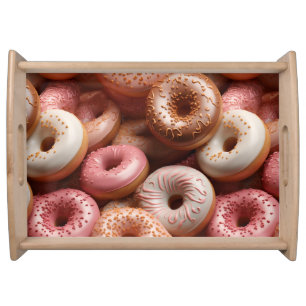 Colorful Realistic Donuts Serving Tray