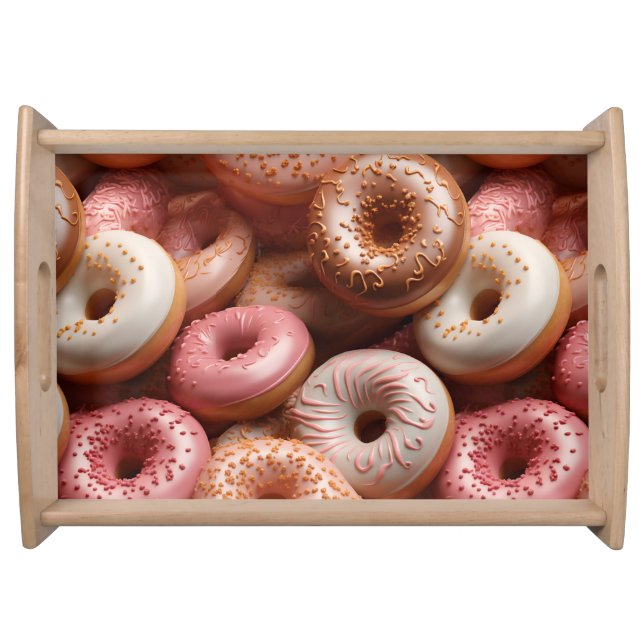 Colorful Realistic Donuts Serving Tray (Front)
