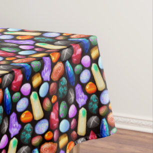 Colorful Realistic Rock and Crystal Pattern Tablecloth