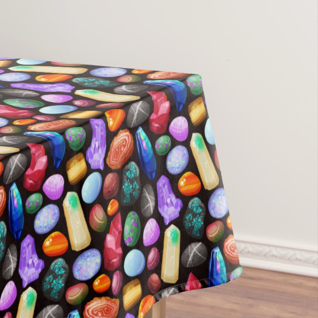 Colorful Realistic Rock and Crystal Pattern Tablecloth (In Situ)