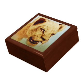 Colorful realistic sketch tile gift box - Lion