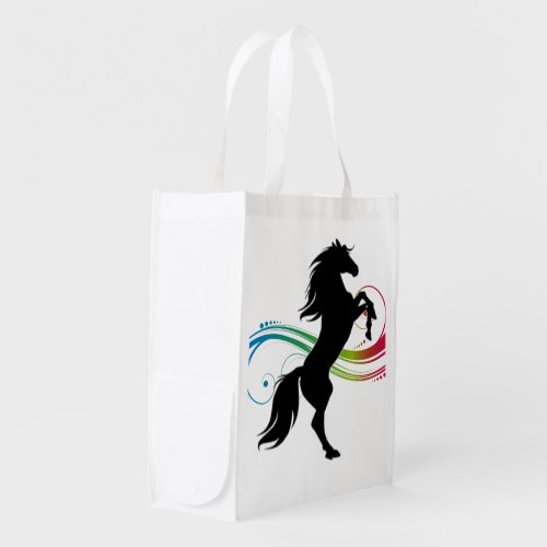 Colorful Rearing Horse Reusable Bag