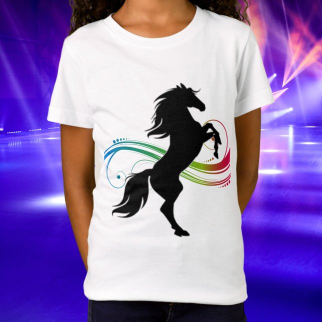Colorful Rearing Horse T-Shirt (Rearing Horse Swirl Tee)