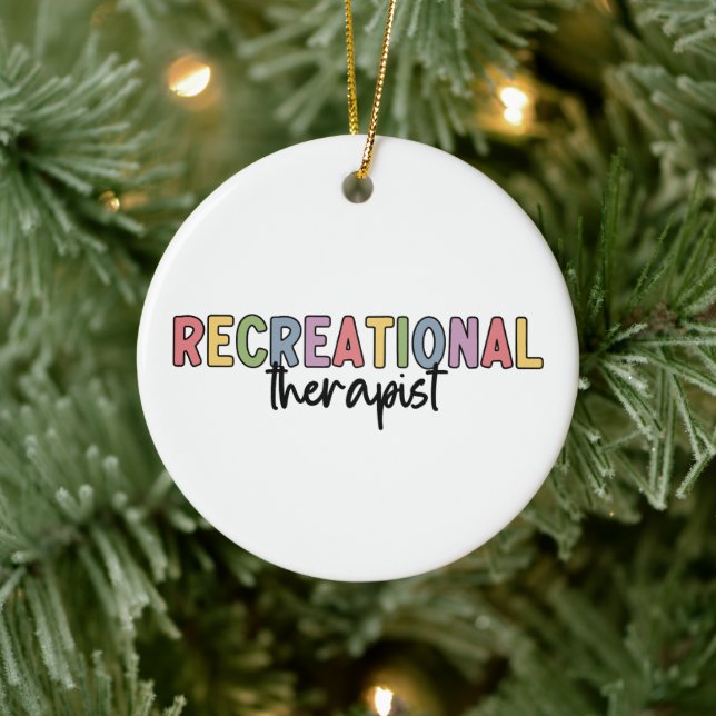 Colorful Recreational Therapist Ceramic Ornament (Tree)