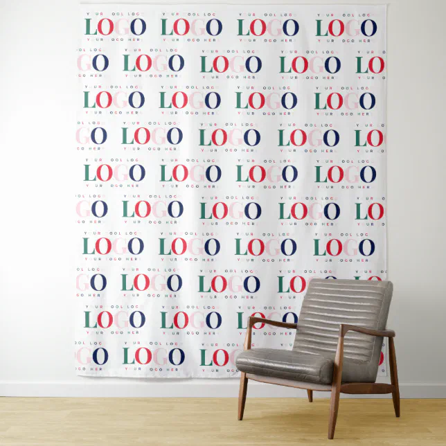 Logo Repeating Pattern Example Colorful Rectangle Logo Pattern Repeating Business Tapestry | Zazzle