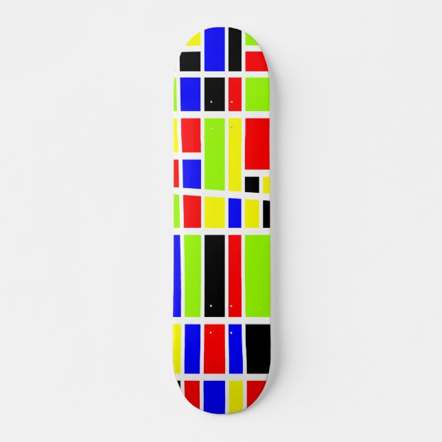 Colorful Rectangles 04 - Old School Skateboard Deck (Front)