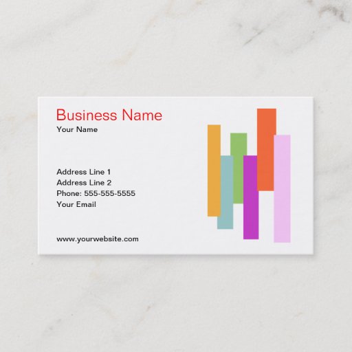 Customizable Colorful Rectangles Business Card Template