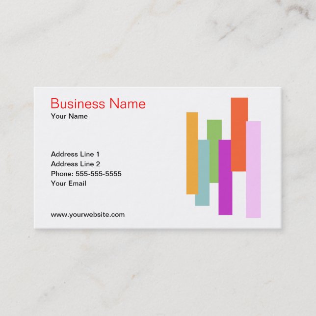 Colorful Rectangles Business Card Template (Front)