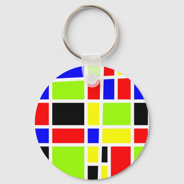 Colorful Rectangles Keychain (Front)