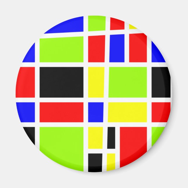 Colorful Rectangles Magnet (Front)