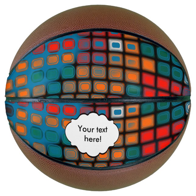 Colorful rectangles pattern basketball (Front)