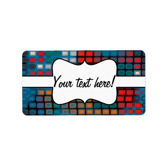 Colorful rectangles pattern label (Front)