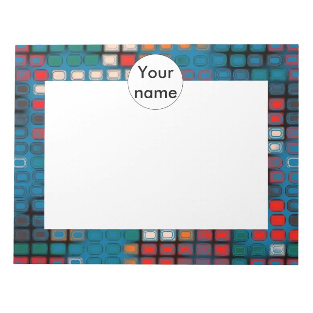 Colorful rectangles pattern notepad (Front)
