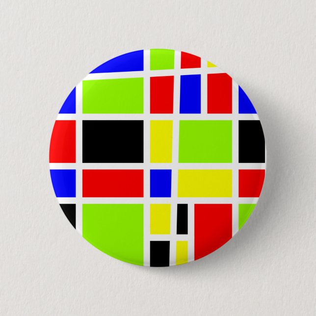 Colorful Rectangles Pinback Button (Front)
