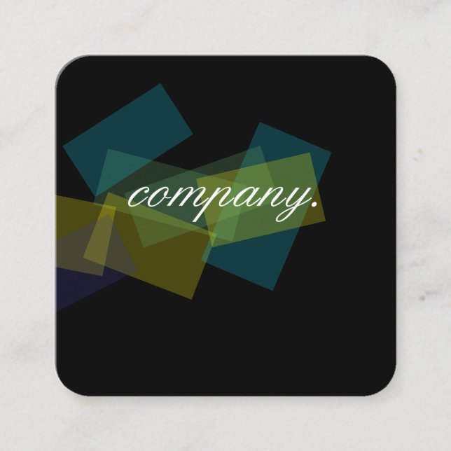 Colorful Rectangles (transparency) Square Business Card (Front)