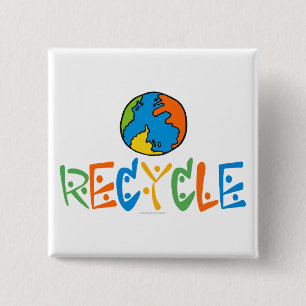 Colorful Recycle Pinback Button