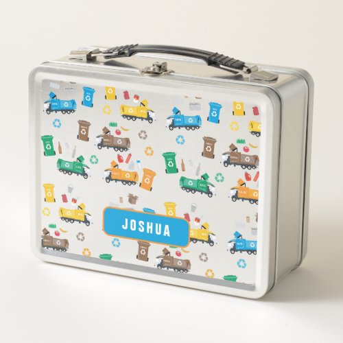 Colorful Recycling Garbage Trucks  Bins Metal Lunch Box