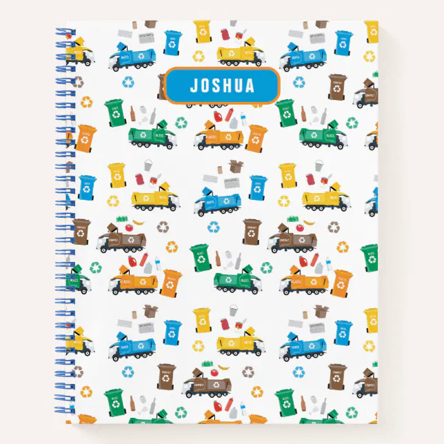 Colorful Recycling Garbage Trucks Bins Sketchbook Notebook | Zazzle