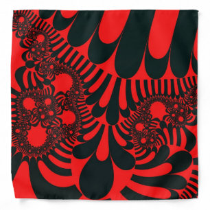 Colorful Red and Black Fractal Bandana