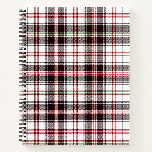 Colorful Red and Black Plaid Pattern Notebook