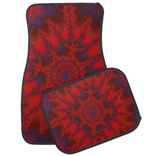 Colorful Red and Blue Fractal Car Floor Mat