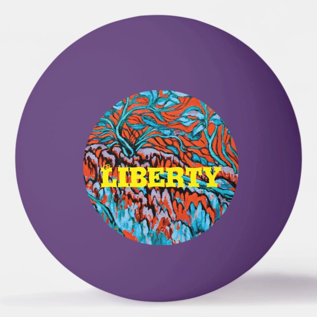 Colorful Red and Blue Magical Woodlands Ping Pong Ball (Front)