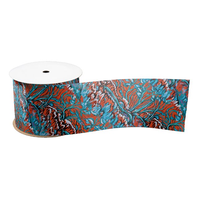 Colorful Red and Blue Magical Woodlands Satin Ribbon (Spool)