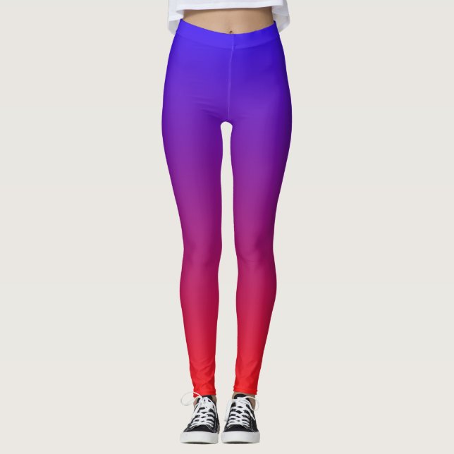  Colorful Red And Bluo Leggings (Front)