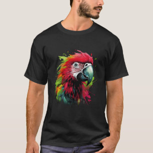 Colorful Red And Green Macaw Parrot Lover Splash A T-Shirt