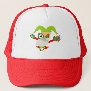 Colorful Red and Green Xmas Elf Trucker Hat